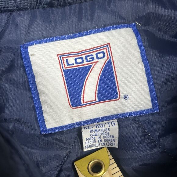 Vintage Michigan Wolverines LOGO 7 Puffer Jacket Men’s XL Full Zip 90s Blue - Picture 5 of 11